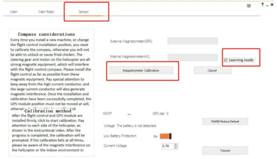 FLY WING Bell 206 Scale Helicopter - calibration