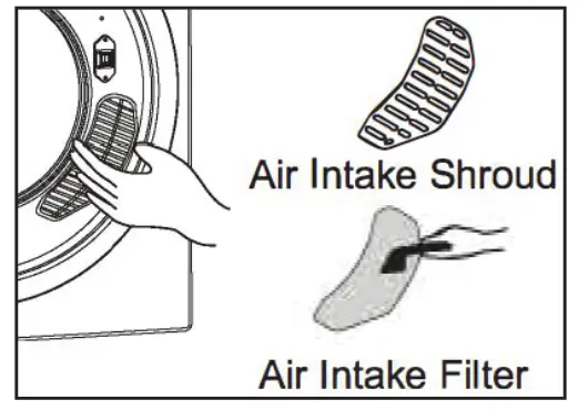 Danby DDY060WDB Front Load Portable Electric Dryer - air filter