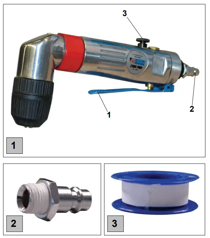 G de 40125 Pneumatic Angle Grinding Machine - figure 1