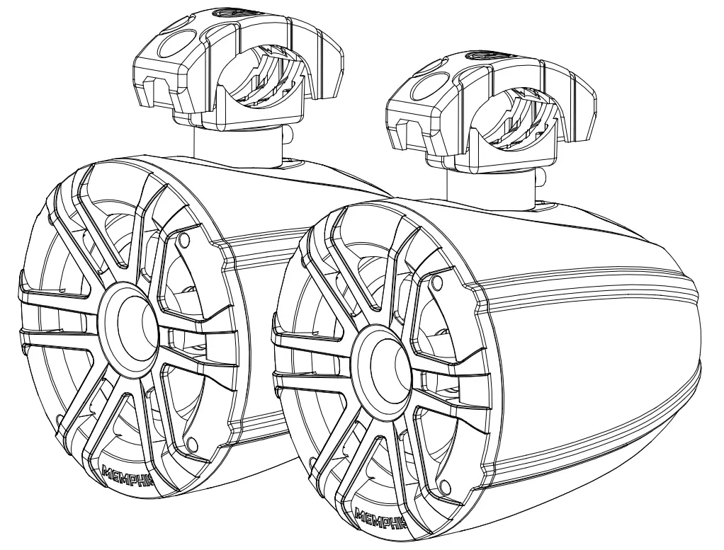 MEMPHIS MXA82TG 8 150W RMS Marine Tower Speakers Gray