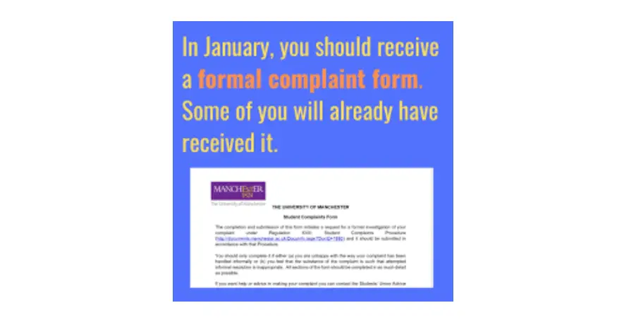 Manchester Student Complaint Procedure Instructions