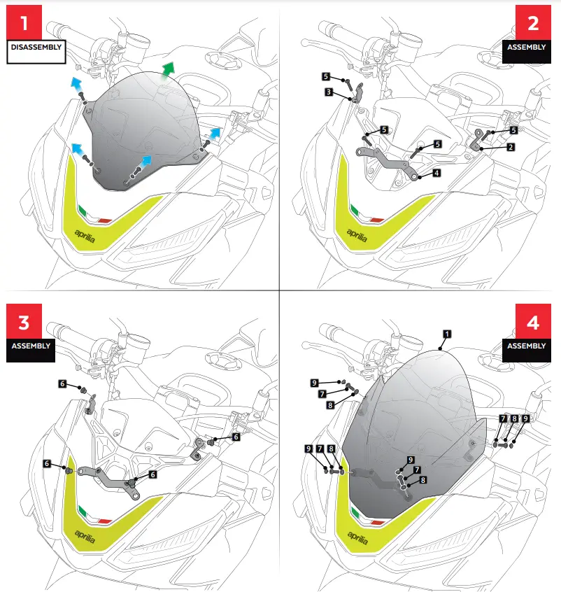 Puig 20794N Aprilia Tuono 660 Z-Racing Screen for Motorcycle - PART 9