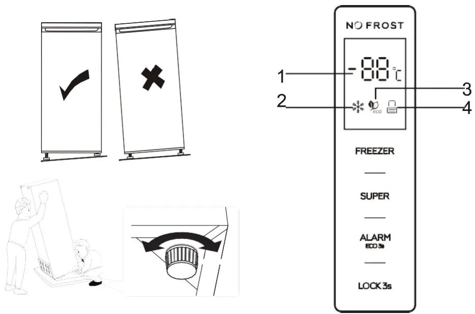 Arctic ARK-285INF Freezer - Levelling the unit 1