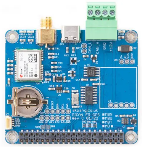 SK Pang electronics RSP-PICANFD-NEO-M8U PICAN FD and GPS Board
