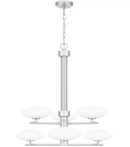 QUOIZEL QCH5577MBK 29 Inch Alexa 6 Light Matte Black Chandelier Ceiling Light