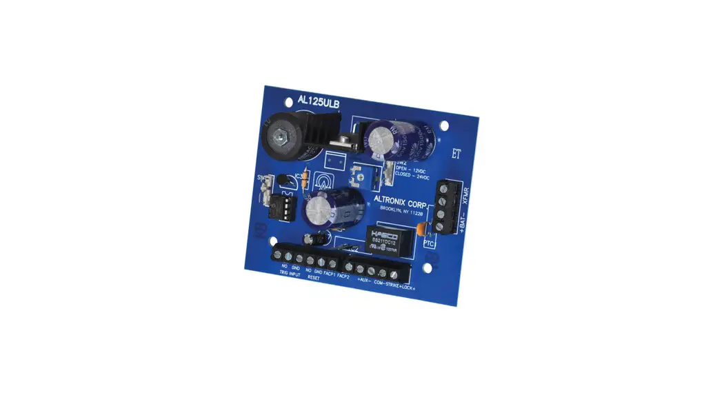 Altronix Al125ulb Access Control Power Supply Charger Instruction Manual