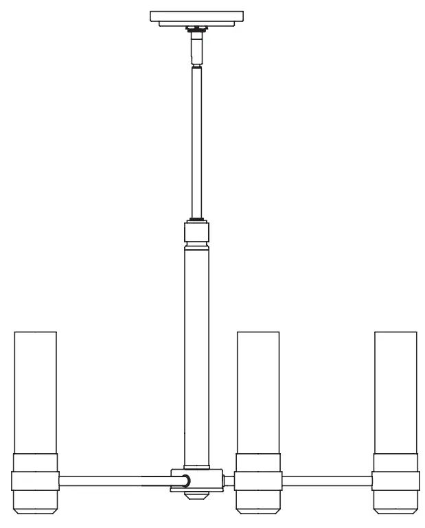 Hunter 19474 River Mill 5-Light Rustic Iron Rustic Bare Bulb LED Chandelier