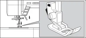 Changing the presser foot Instructions