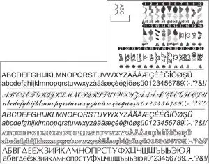 Decorative and Letter Stitching Chart Inductions