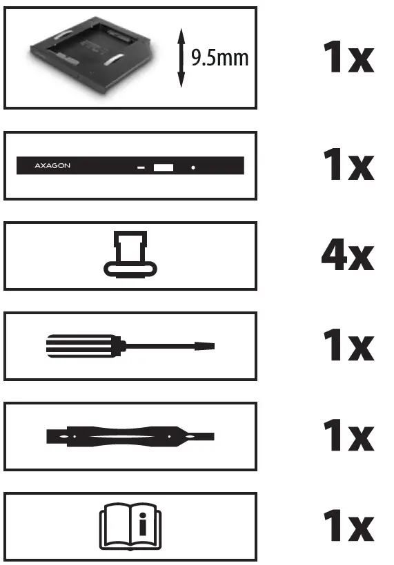 AXAGON RSS-CD09 2.5 Inch Sata SSD-HDD Optical Disk Drive 1