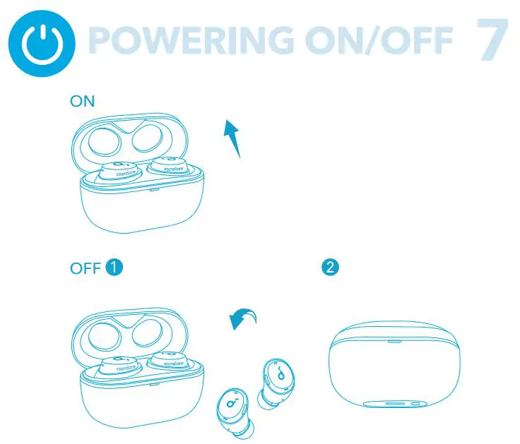 soundcore Life A3i Earbuds - POWERING ON OFF