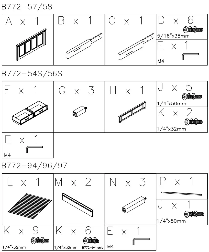 ASHLEY B772 54S 7 Queen Storage Bed Set - FIGURE 1