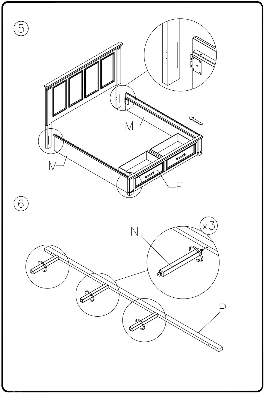 ASHLEY B772 54S 7 Queen Storage Bed Set - FIGURE 4