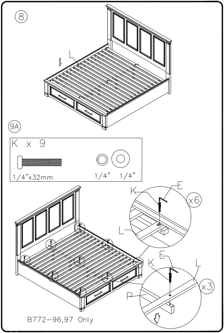 ASHLEY B772 54S 7 Queen Storage Bed Set - FIGURE 6