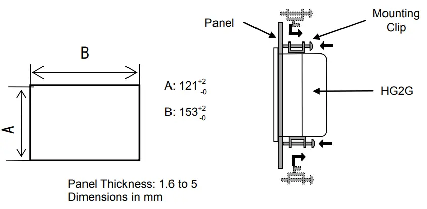 IDEC HG2G Series Operator Interface - Dimensions