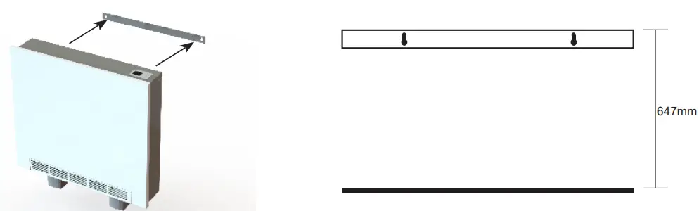 Electrorad High Heat Retention Storage Heater - place the support