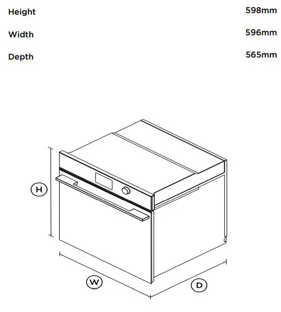 FISHER PAYKEL OB60SMPTDB1 Oven 60cm 16 Function Selfcleaning User Guide - DIMENSIONS