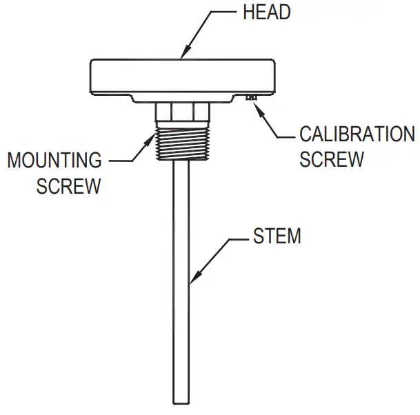 REOTEMP BBTINST 0414 Back Connect Bimetal Thermometer-