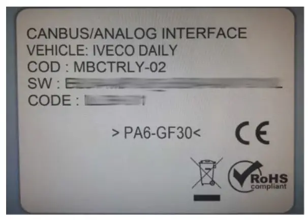 ALPINE KWE 403ID6 Steering Wheel Remote Control Interface Installation Kit for IVECO- Content and wiring harness connections 1