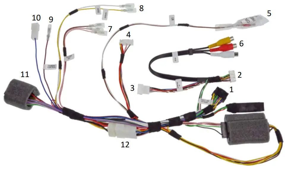 ALPINE KWE 403ID6 Steering Wheel Remote Control Interface Installation Kit for IVECO- Content and wiring harness connections