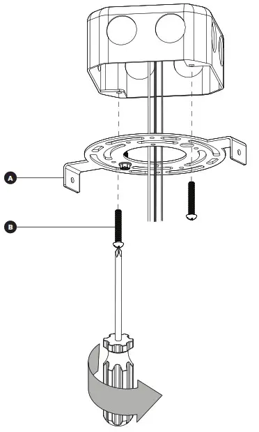 artika FM-SB-HD2CR Swirl Butterfly LED Ceiling Light - MOUNTING BRACKET INSTALLATION