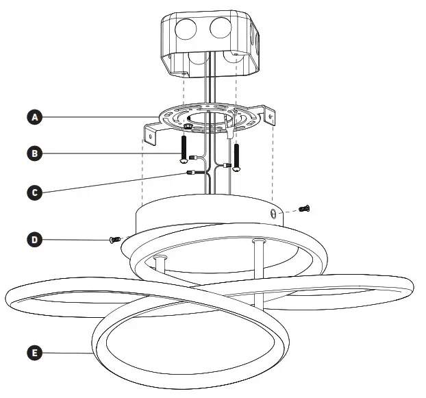 artika FM-SB-HD2CR Swirl Butterfly LED Ceiling Light - STEP-BY-STEP INSTALLATION