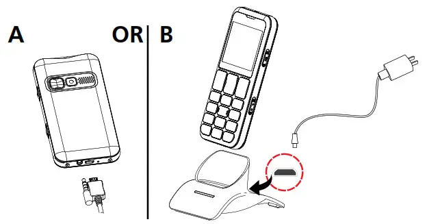 SWISS VOICE B24 Mobile Phone - Charge the phone