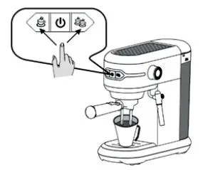 SUN ORIGIN Expresso Machine 15bar, 1450W User Manual - Press the single or double dose coffee maker button