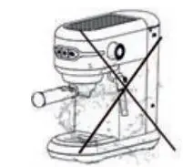 SUN ORIGIN Expresso Machine 15bar, 1450W User Manual - Do not immerse the appliance in water or spill water directly on it as this could result in electric shock or fire