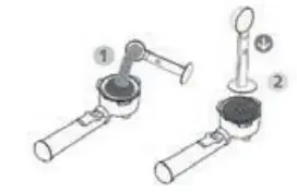 SUN ORIGIN Expresso Machine 15bar, 1450W User Manual - Fill the filter with coffee using the included dispenser