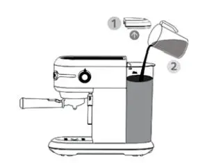 SUN ORIGIN Expresso Machine 15bar, 1450W User Manual - Fill the water tank with clean