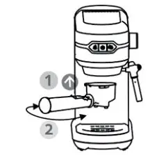 SUN ORIGIN Expresso Machine 15bar, 1450W User Manual - Place the group in the espresso machine