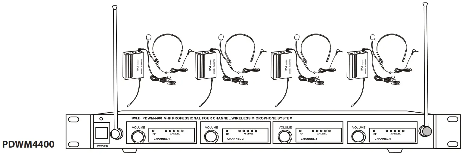 PYLE VHF Wireless System PDWM4300 -- PDWM4400