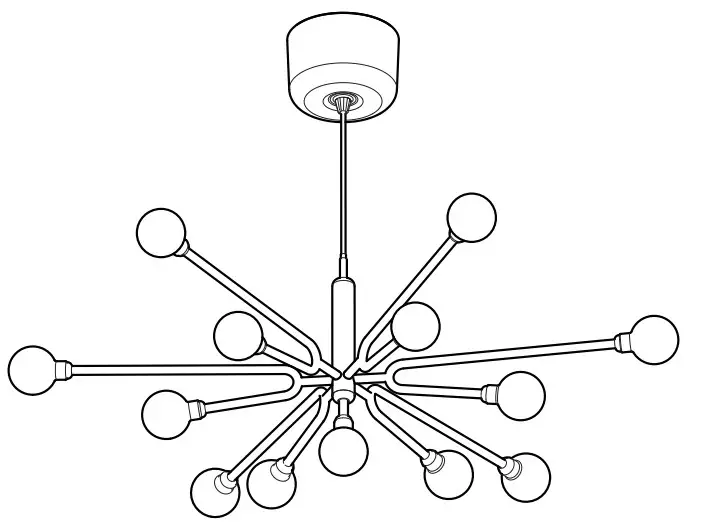 IKEA GRINSBYN Chandelier W Light Bulb -