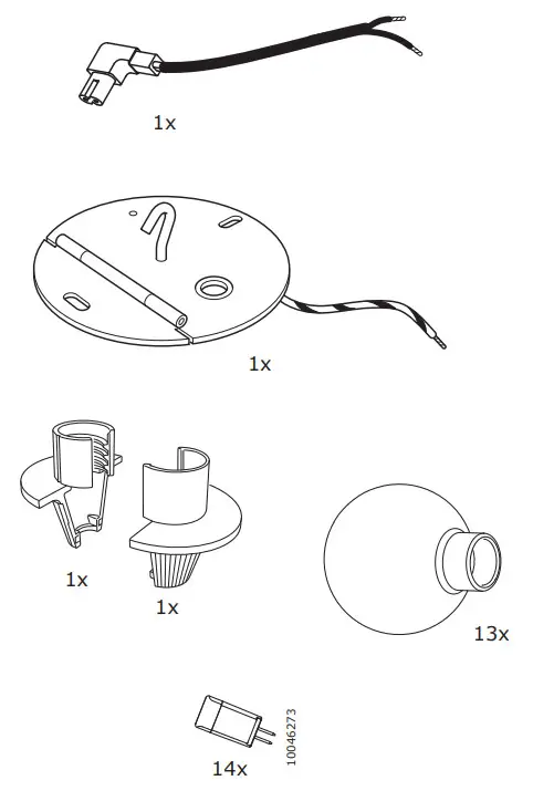 IKEA GRINSBYN Chandelier W Light Bulb - 14X