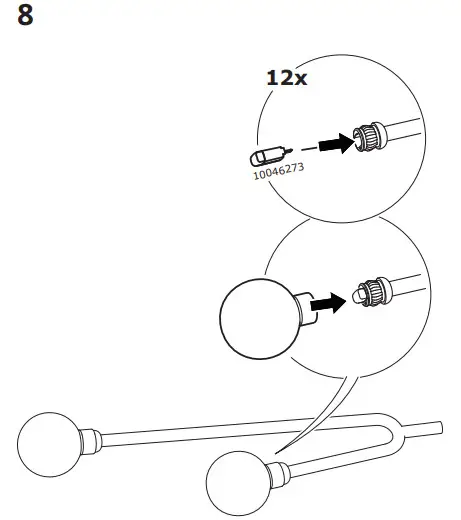 IKEA GRINSBYN Chandelier W Light Bulb - 8