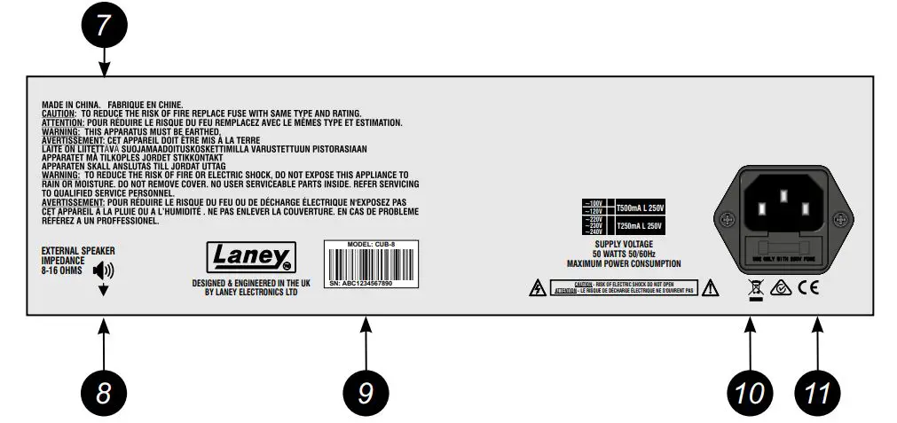 Laney CUB-8 Guitar Combo Amplifier - FEATURES 2