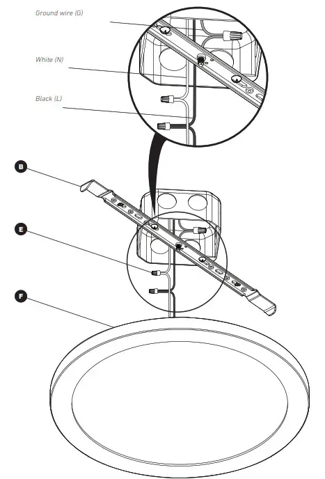 artika 12FLPR-SP3-MB Skylight Pro 12 LED Ceiling Light- CONNECTING THE WIRES