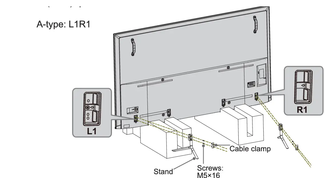 Attach the TV stand 2