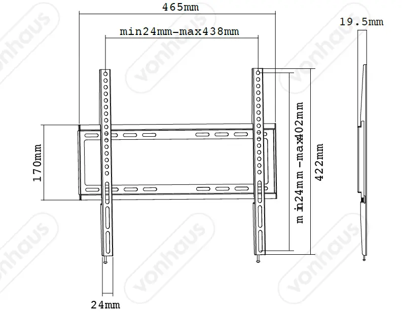 VonHaus-3005090-32-55-Inch-Flat-To-Wall-TV-Bracket-fig8