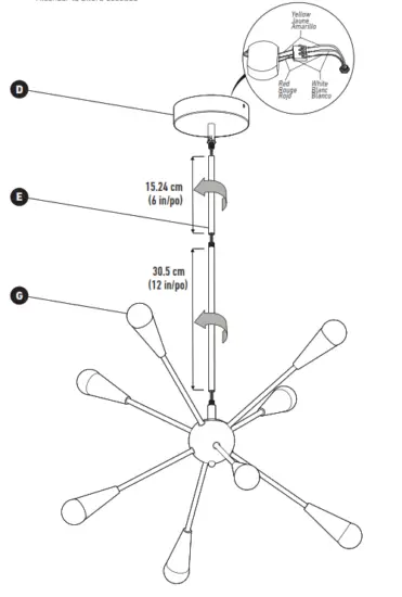 artika PDT SPC C3BG Sputnik LED Pendant Light - ADJUSTMENT