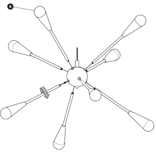 artika PDT SPC C3BG Sputnik LED Pendant Light - FIXTURE