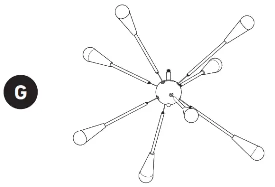 artika PDT SPC C3BG Sputnik LED Pendant Light - Canopy