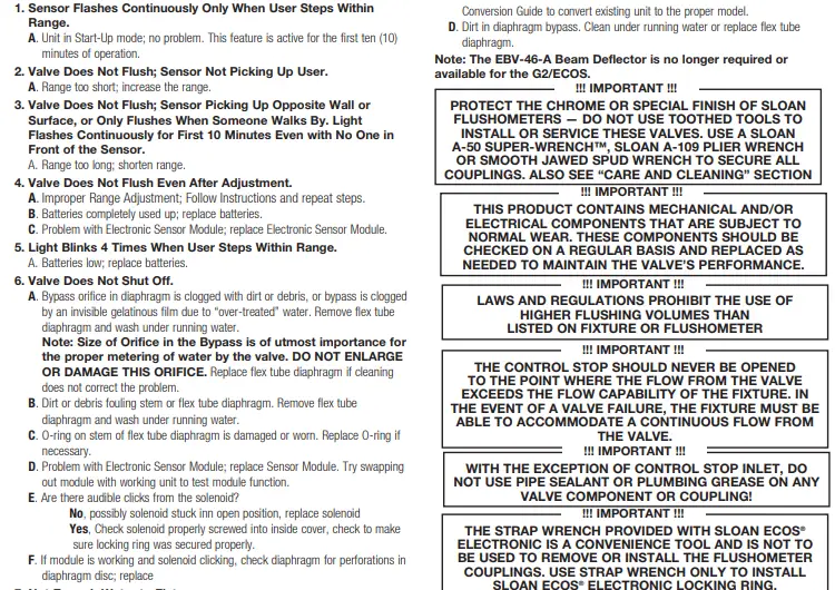 Sloan 8100 HET-HEU Complete Flushometer Models-fig20