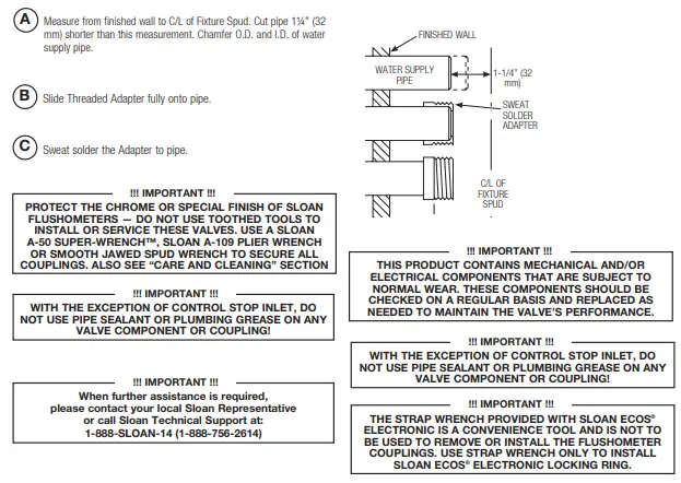 Sloan 8100 HET-HEU Complete Flushometer Models-fig5