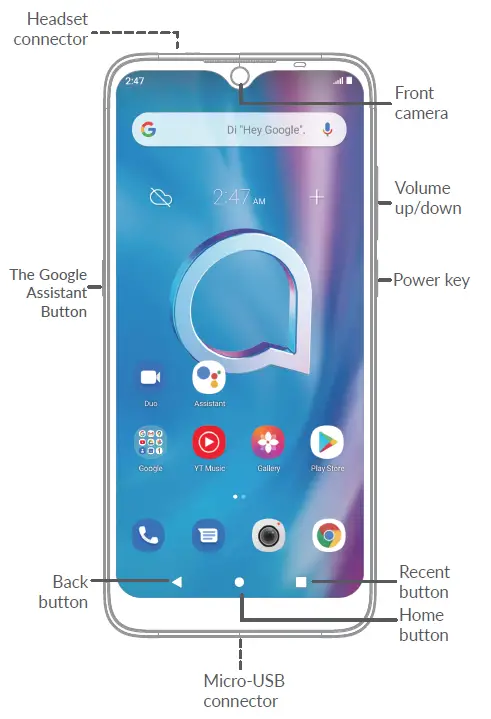 alcatel 5030F 1SE Smartphone FIG 1