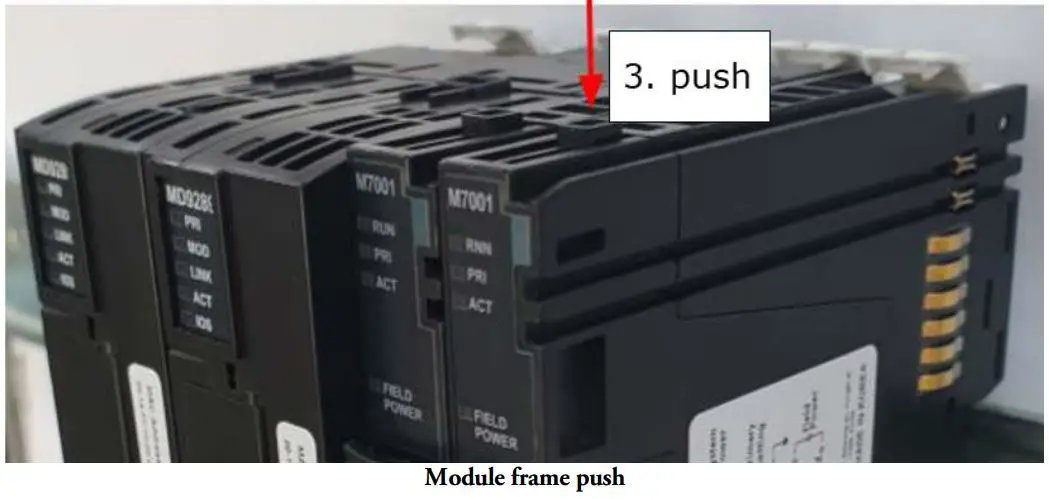Beijer ELECTRONICS M Series Distributed Input or Output Modules User Guide - Module frame push