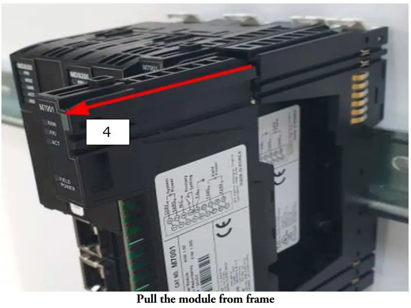 Beijer ELECTRONICS M Series Distributed Input or Output Modules User Guide - Pull the module from frame