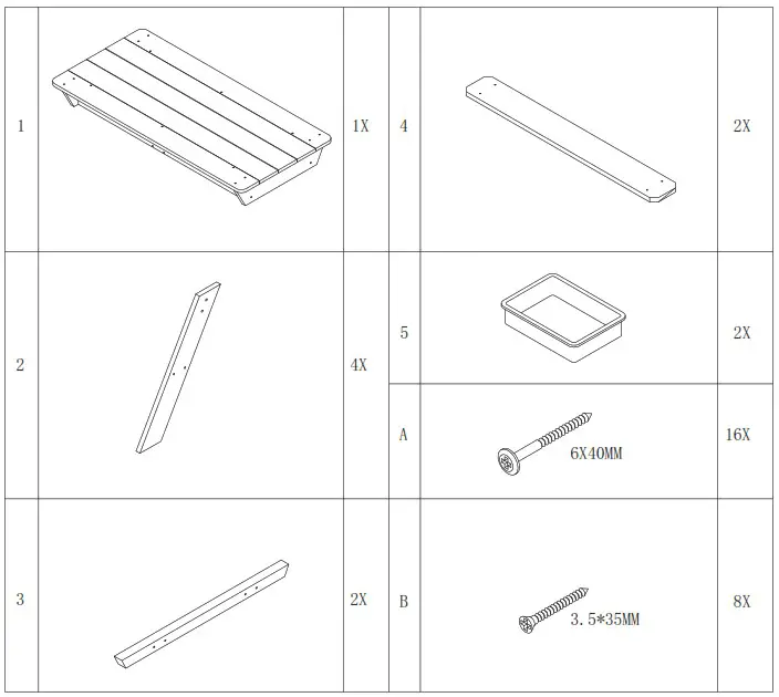 PRAGMA C052 005 00 Dave Sand and Water Table - PARTS