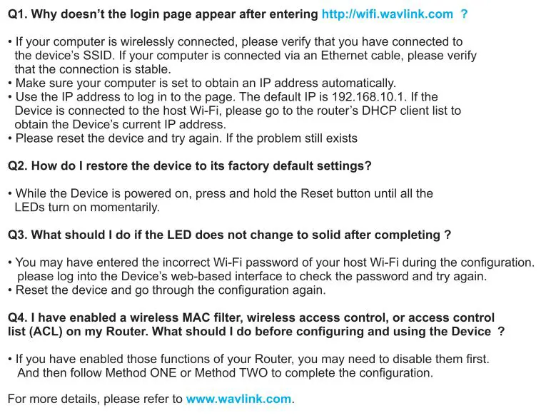 WAVLINK High Power Wi-Fi Outdoor AP Repeater Installation Guide - FAQ
